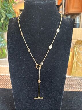 Tory Burch Gold Filigree Y-Necklace